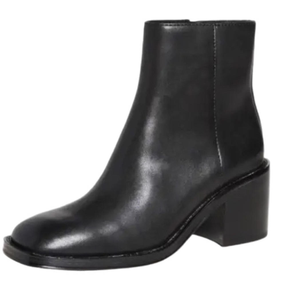 NWOB Loeffler Randall Black Blakely Leather Ankle Boots - Sz 8